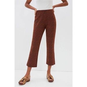 Anthropologie Mikayla Cropped Flare Pants Size Medium Stretch Pull On